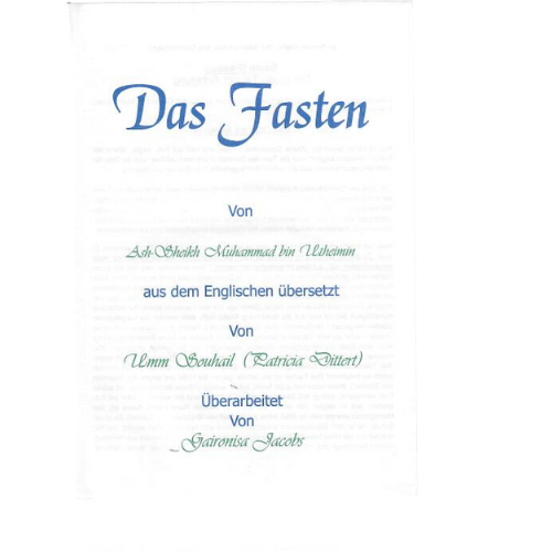 Das Fasten - Shaikh Saleh Al-Utheimin